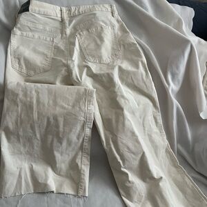 New corduroy frayed hem pants